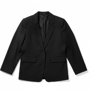 LOFT Petite Linen Blend Fluid Modern Blazer Black Size 4P NWT